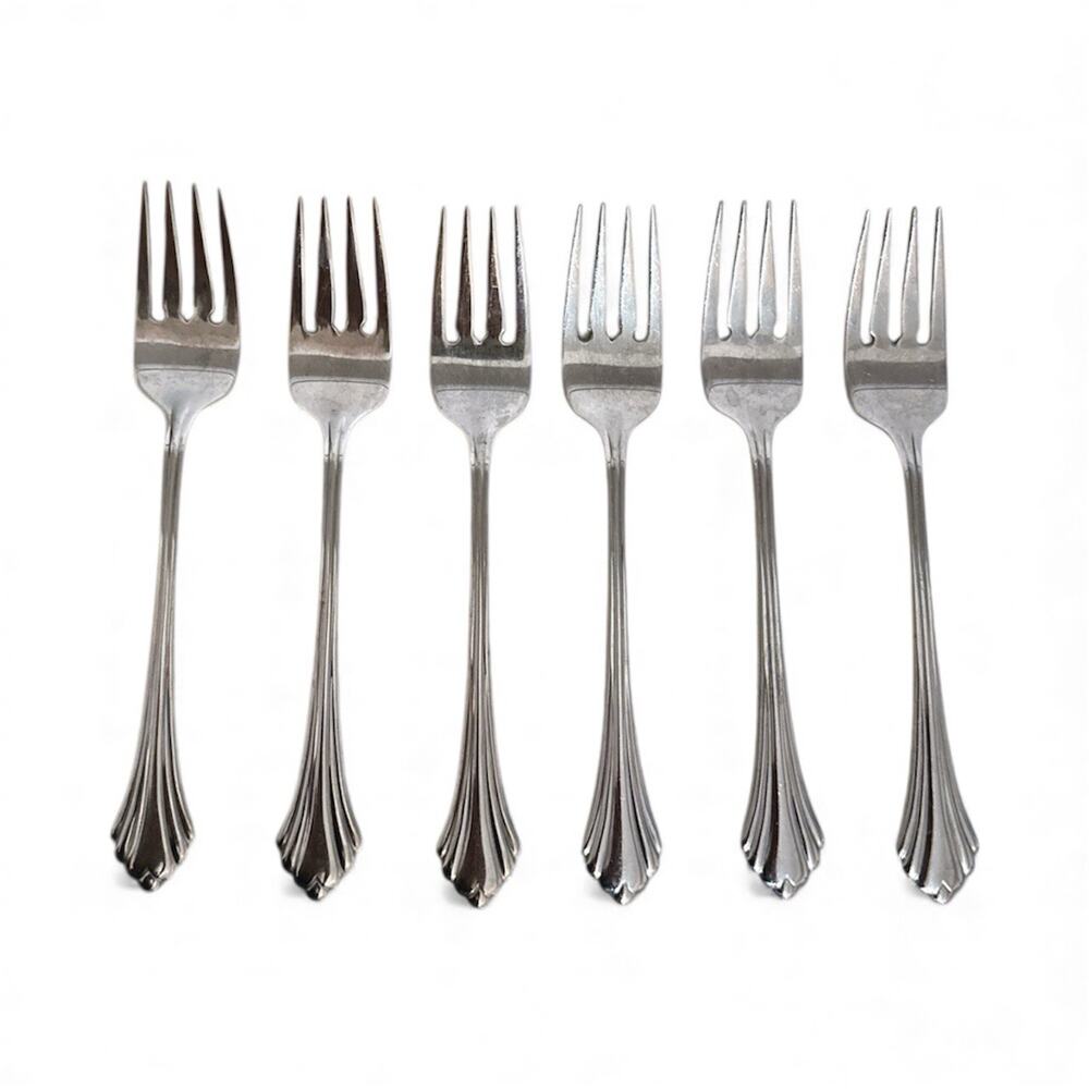 Oneida BANCROFT Stainless SALAD FORKS Fork Flatware 6 7/8" Set of 6